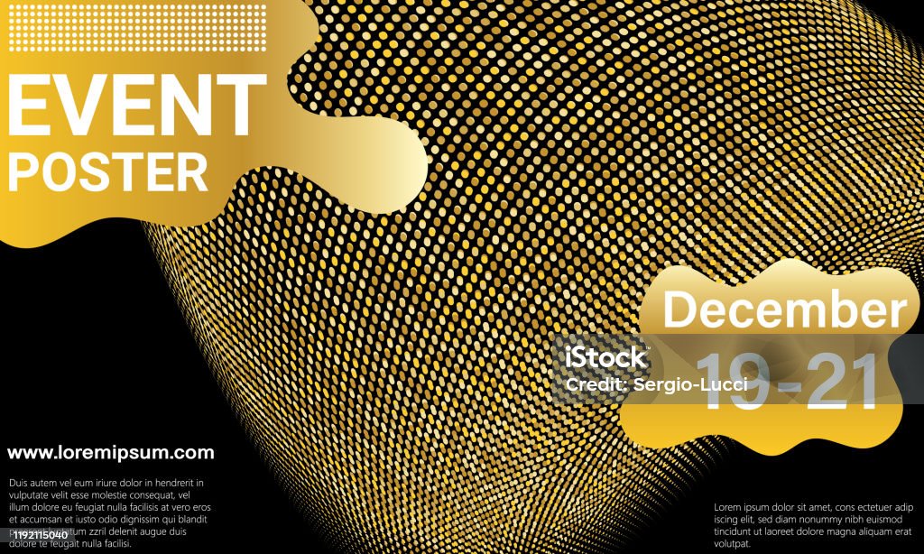 Event Poster Element Vector Event Poster Golden Elements Vector Stock Illustration - Download Image ...