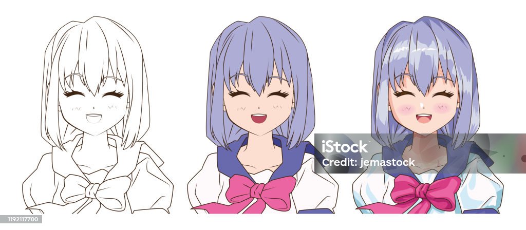 Ilustración de Proceso De Dibujo De La Joven Mujer Carácter Estilo Anime y más Vectores Libres de Derechos de Estilo manga - iStock Ilustración de Proceso De Dibujo De La Joven Mujer Carácter Estilo Anime y más Vectores Libres de Derechos de Estilo manga - iStock