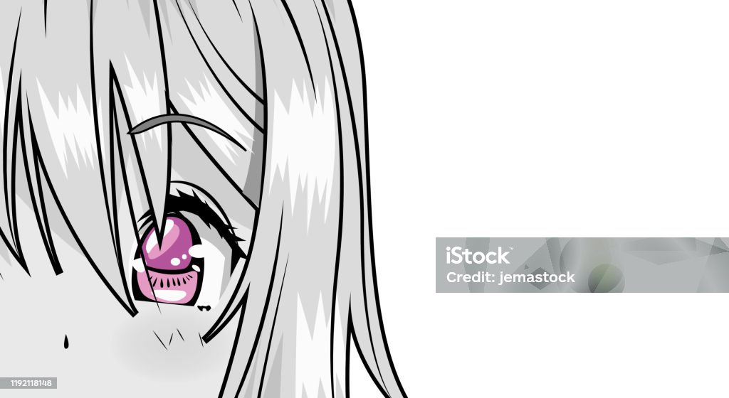 Ilustración de Cara Joven Mujer Carácter Estilo Anime Monocromo y más  Vectores Libres de Derechos de Adolescente - Adolescente, Adulto, Amor -  iStock