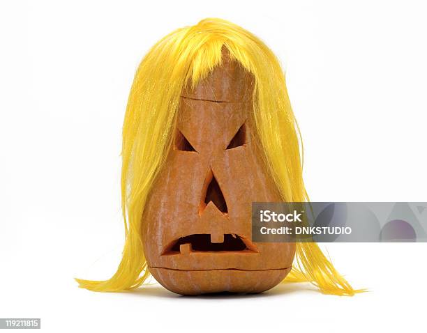 Halloween Pumpkin Isolated On White Stock Photo - Download Image Now - Autumn, Brown, Color Image