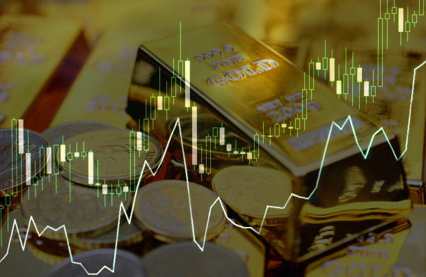 Global Gold Price Commodity Concept stock photo