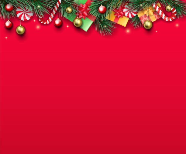 богато красная рождественская бумага - holiday background stock illustrations