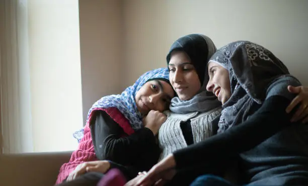 Photo of Muslim Mother and Daughters stock photo