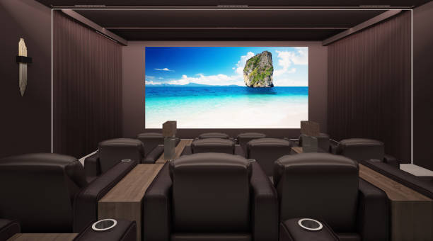 istock Cinema Room with Turn On Screen 1192122442