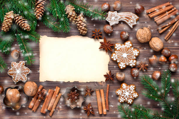 istock Christmas composition with holiday decoration 1192124554