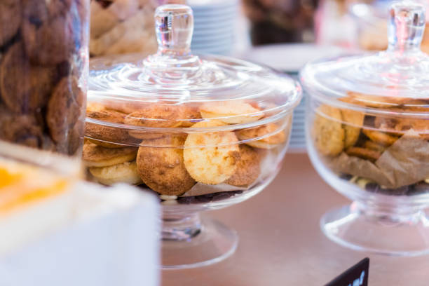 istock Shortbread cookies in glassware and other sweets on the buffet table during the coffee break 1192124699