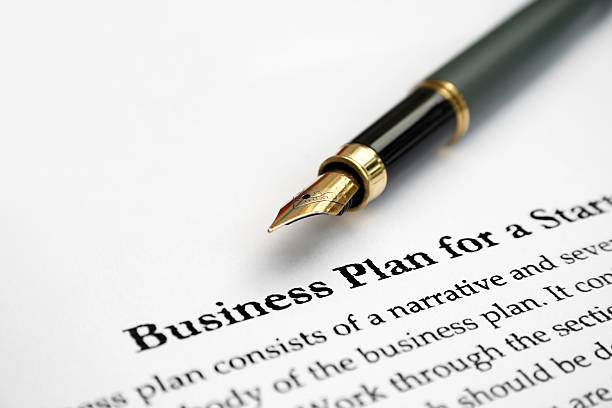 istock Business plan for starting a new business, ready for signing 119212791