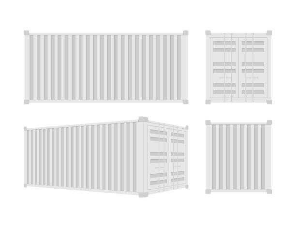 istock White Shipping Cargo Container Twenty and Forty feet. for Logistics and Transportation. Vector stock Illustration. 1192128759