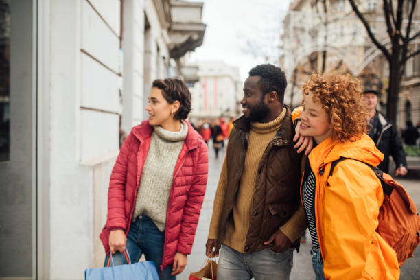 istock Small group of friends shopping 1192130058