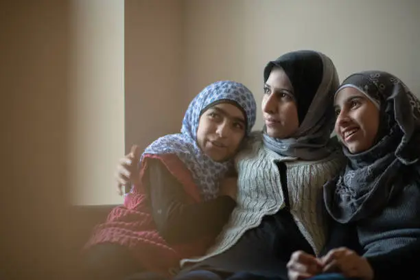 Photo of Muslim Mother and Daughters stock photo