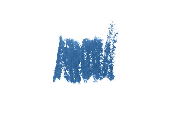istock Delicate blue textured lipstick stroke isolated on white. 1192131563
