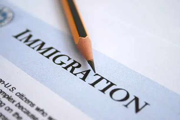 Photo of Close-up of an immigration form and #2 sharp pencil