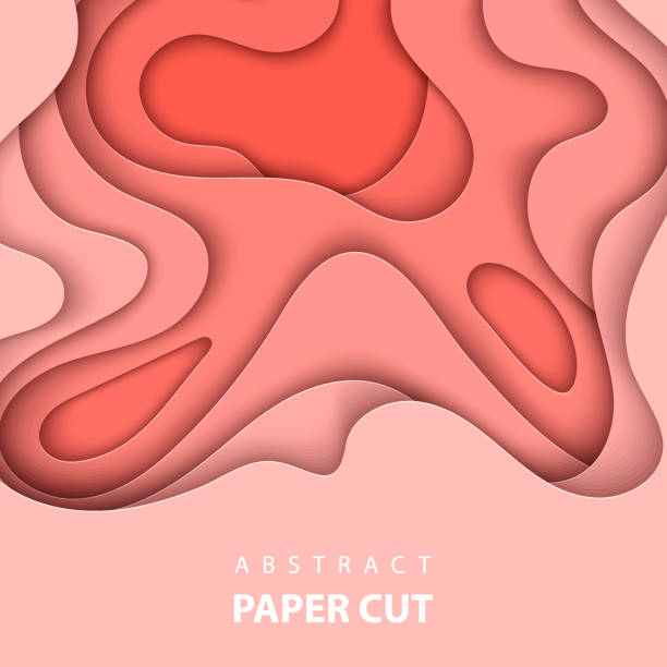 istock Vector background with pastel coral trend color paper cut shapes. 3D abstract paper art style, design layout for business presentations, flyers, posters, prints, decoration, cards, brochure cover. 1192137041