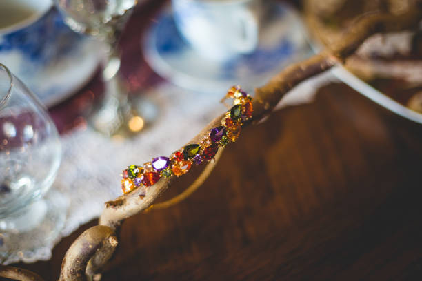 istock Magnificent gold necklace with gemstones 1192138896