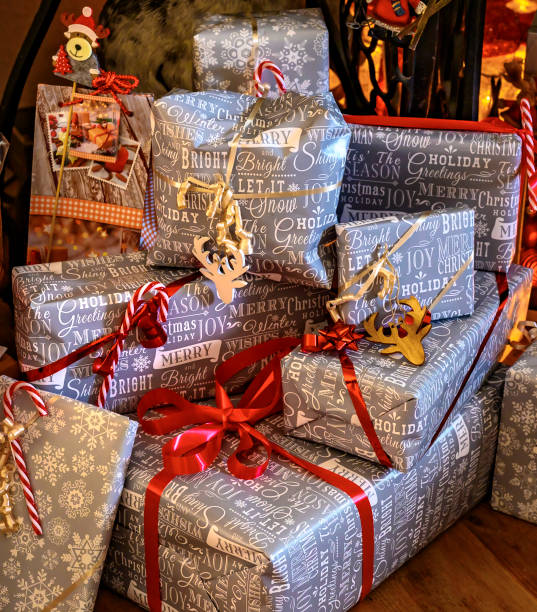 istock Many packed Christmas presents with decoration. 1192143744