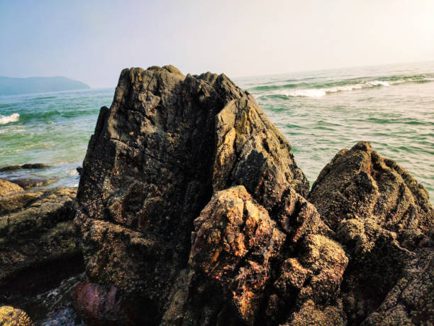Rocks from Juquehy Beach. Sao Paulo, Brazil.