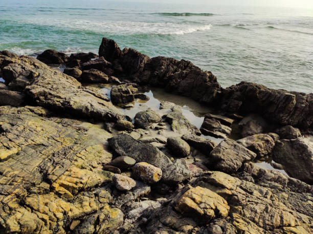 Rocks from Juquehy Beach. Sao Paulo, Brazil.