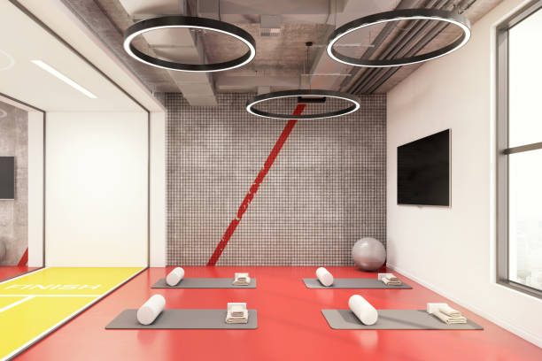 istock Contemporary yoga room interior 1192145133