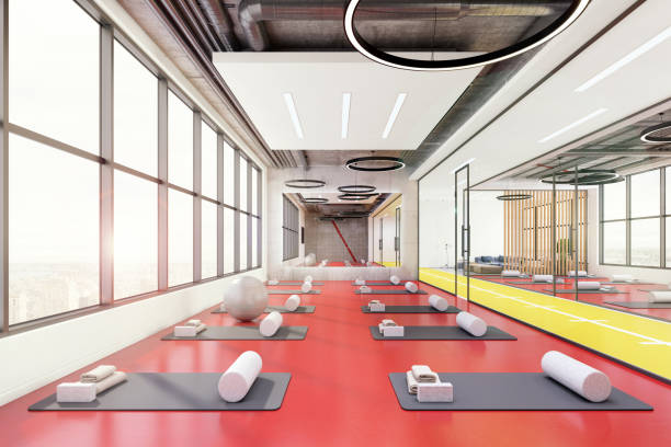 istock Contemporary yoga room interior 1192145135