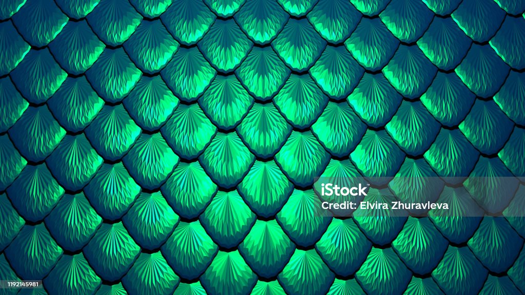 Scales Of A Mermaid Or A Dragon Background Stock Photo - Download Image Now  - Animal Scale, Dragon, Mermaid - iStock