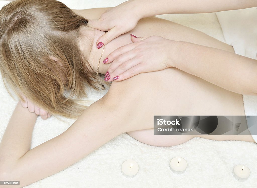 massage of neck  Adult Stock Photo