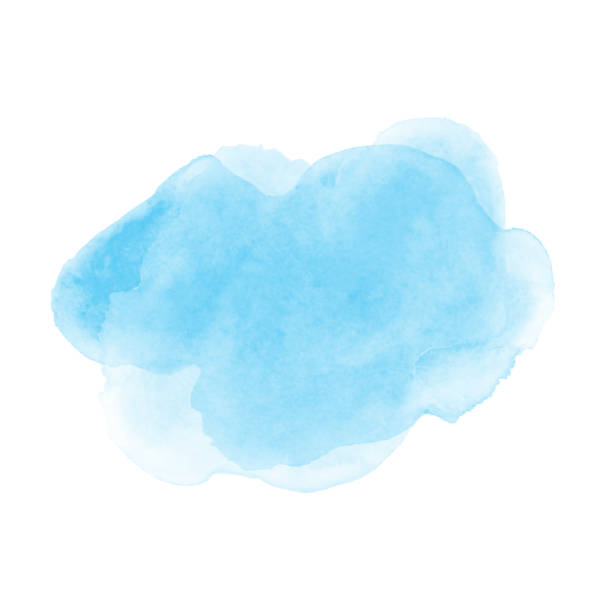 Watercolor blue stain texture. Vector Watercolor blue stain texture. Can be used as brush. Vector illustration. EPS10 watercolor stock illustrations