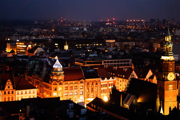 istock Wroclaw at night at sunset. View from above 1192152486