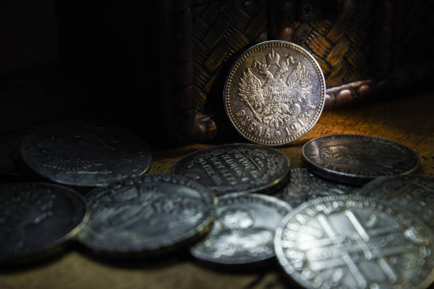 istock old royal silver coins of Russia 1192153761