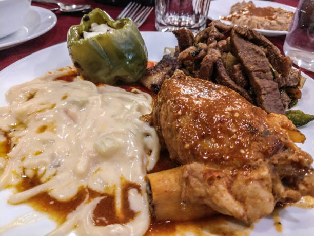 istock Pork chamorro, beef,  vegetables and pasta 1192153917