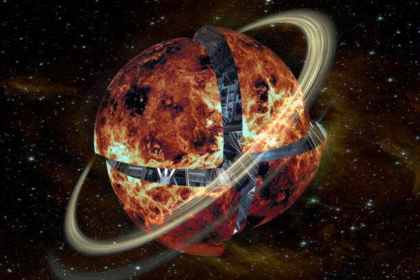 istock Separate parts of the star with technological slices and a ring in outer space. Elements of this image furnished by NASA. 1192156328