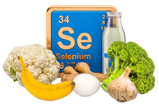 Foods Highest in Selenium, 3D rendering isolated on white background