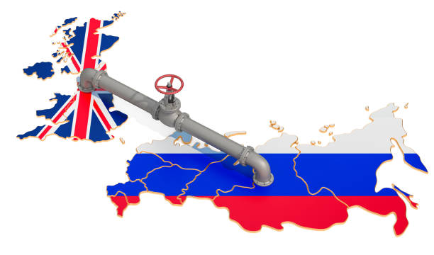 istock Russia-Great Britain gas pipeline, 3D rendering isolated on white background 1192158727