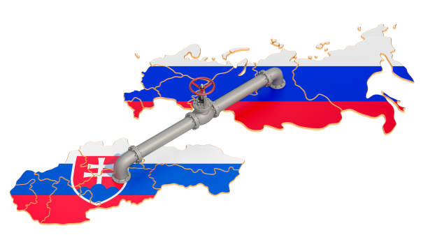 istock Russia-Slovakia gas pipeline, 3D rendering isolated on white background 1192158817