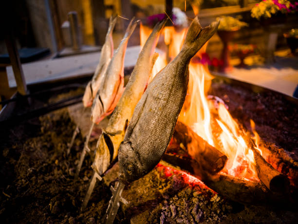 traditional roast fish grill in Sardinia