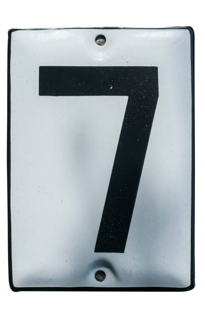 istock Weathered enameled plate number 7 1192161263