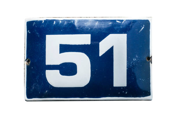 istock Weathered enameled plate number 51 1192161276