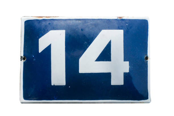 istock Weathered enameled plate number 14 1192161282