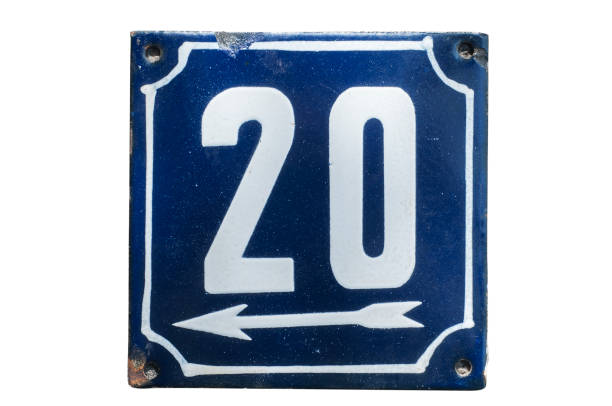 istock Weathered enameled plate number 20 1192161292