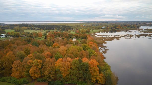 istock Doles Sala Aerial Dron Shoot. Sunny Autumn Day. 1192161431