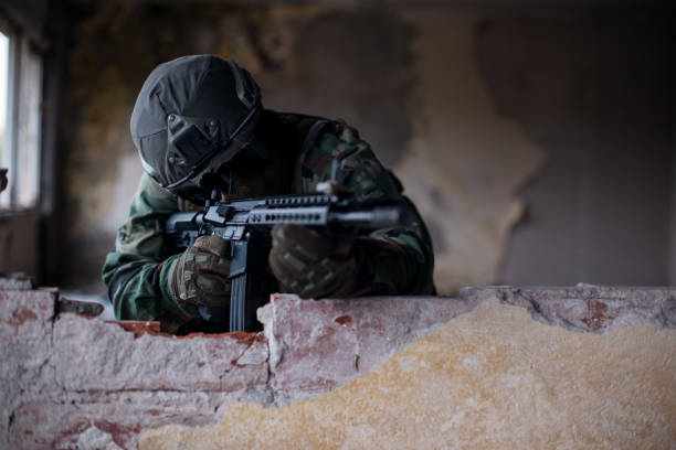 istock Army soldier in war zone 1192162397