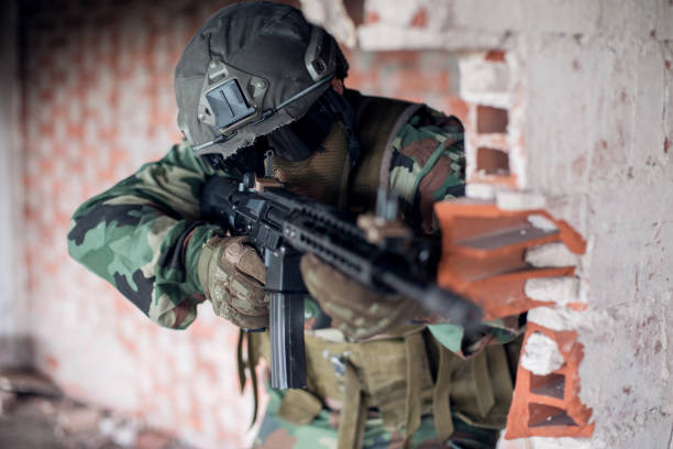 istock Army soldier in war zone 1192162493