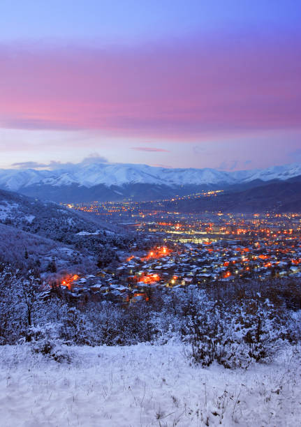 istock Winter sunset and evening in Vanadzor. 1192166854