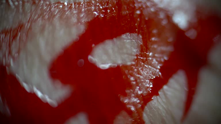 Close up of blood on skin