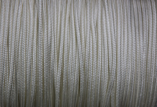 rope braided multifilament closeup coiled on the spool