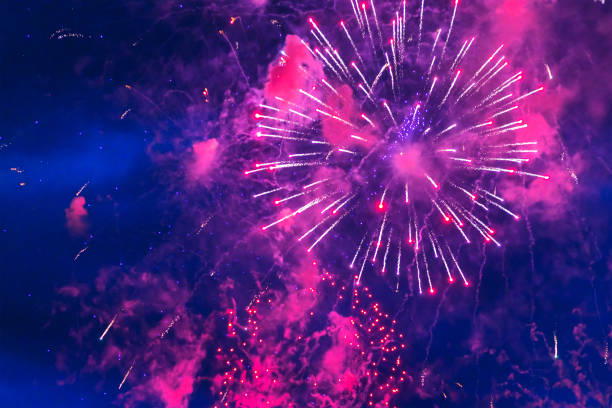 istock Inexpensive fireworks over the city sky 1192183069