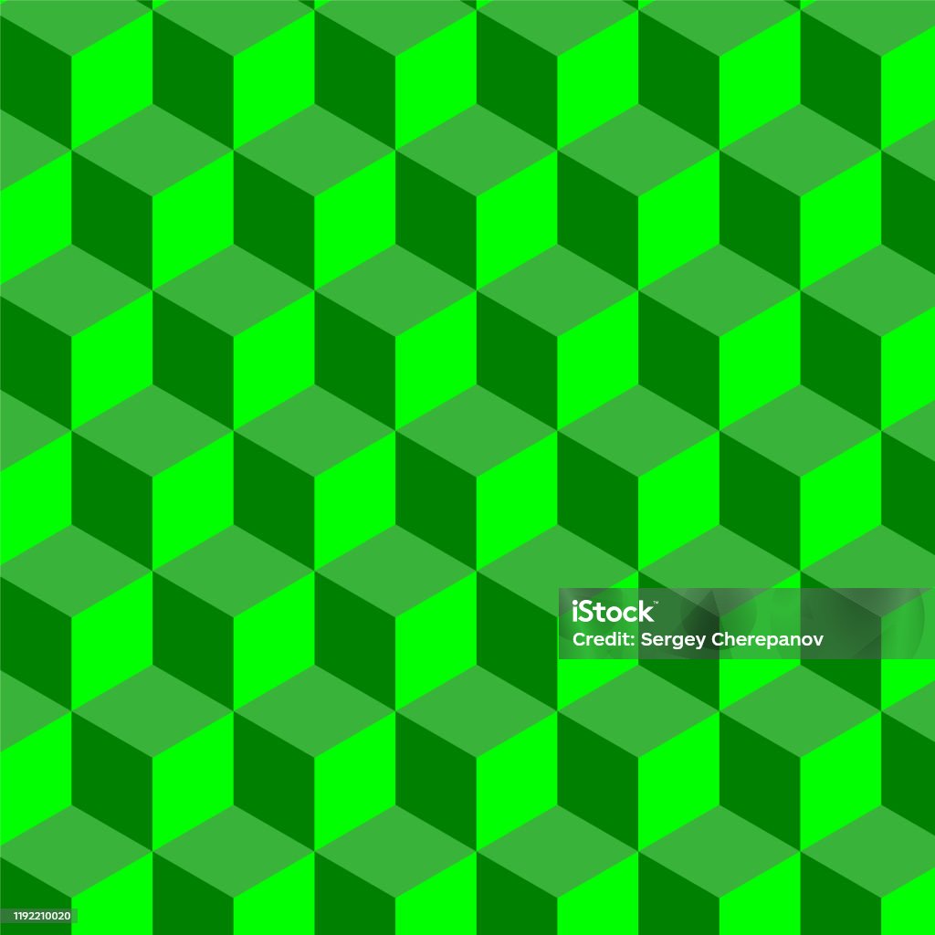 Green Cube Pattern Endless Cubic Background Cube Pattern Cube Vector ...