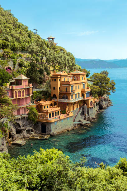 vista bonita em liguria - mergulho autónomo - fotografias e filmes do acervo