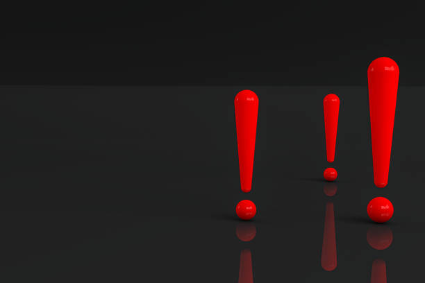 istock 3d rendering of red Exclamation marks. 1192228851