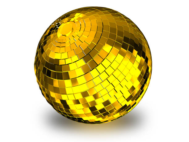 istock Render 3d illustration of golden disco ball  on white background. 1192230438