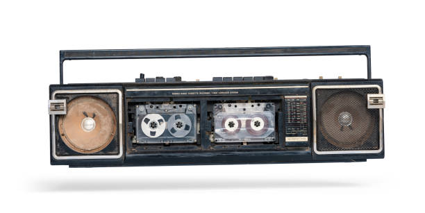 istock Very dirty shabby and broken old two cassette player, isolated on white background. File contains a path to isolation 1192232691